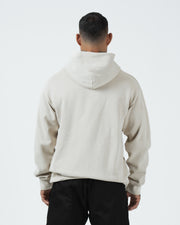 Kingz Box Hoodie - Back View - Model Wearing Plain Back and Hood - French Oak - Men's BJJ Hoodie