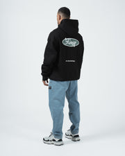 Kingz JJ Dept Hoodie - Full Body Back View - Kingz Oval Back Print and Dept Text - Black - BJJ Streetwear Hoodie