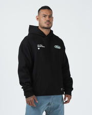 Kingz JJ Dept Hoodie - Front Body View - Oversized Fleece Fit and Chest Logo - Black - BJJ Streetwear Hoodie