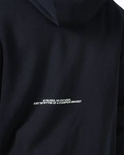 Kingz No Days Off Zip Up Hoodie - Back Text Close Up - Champion Mindset Slogan Print - Black - BJJ Streetwear Hoodie