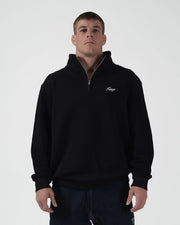 Script Quarter Zip Sweater Black from Kingz