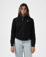 Script Quarter Zip Sweater Black from Kingz