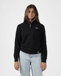 Script Quarter Zip Sweater Black from Kingz