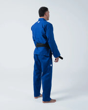 Kingz Kore V2 BJJ Gi Blue - Back View Embroidered Crown Logo Collar Rubber Lapel Insert