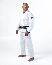 Kingz Kore V2 BJJ Gi White - Competition Kimono Full Length Side View Worn On Model
