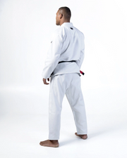 Kingz Kore V2 BJJ Gi White - Competition Kimono Back View Worn On Model