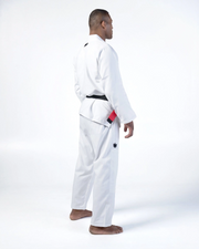 Kingz Kore V2 BJJ Gi White - Angled Back View 380 GSM Micro Pearl Weave Jacket