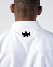 Kingz Kore V2 BJJ Gi White - Embroidered Crown Logo Back Collar Detail
