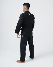 Kingz Balistico 4.0 BJJ Gi Black - 3/4 Side View Balistico Embroidered Pants Detail
