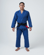 Kingz Balistico 4.0 BJJ Gi Blue - Full Body Front View Athlete Wearing Complete Gi Set