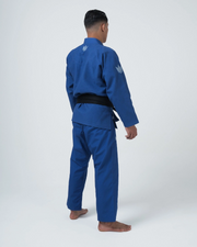 Kingz Balistico 4.0 BJJ Gi Blue - Back View Crown Logo Embroidered Pearl Weave Jacket
