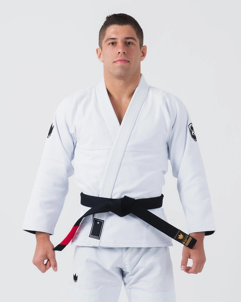 Kingz Balistico 4.0 BJJ Gi White - 100% Cotton Pearl Weave Competition Kimono Front View