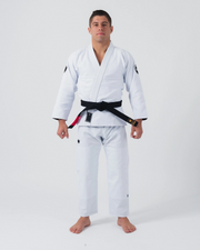 Kingz Balistico 4.0 BJJ Gi White - Full Body Front View Athlete Wearing Complete Gi Set