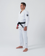 Kingz Balistico 4.0 BJJ Gi White - Side Profile View Full Gi Set Embroidered Patches