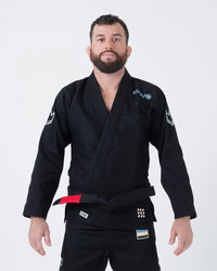 Kingz Nano 3.0 BJJ Gi Black - Ultralight IBJJF 2024 Legal Lightweight Competition Kimono Front View