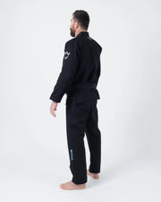 Kingz Nano 3.0 BJJ Gi Black - 3/4 Side View Nano Branding Lightweight Black Kimono