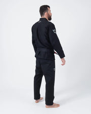 Kingz Nano 3.0 BJJ Gi Black - Side View Upper Body Nano Sleeve Embroidery Lightweight Competition