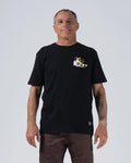 Kingz Jiu Jitsu Culture Tee - Front View - BJJ Grappler Illustration Chest Graphic - Black Heavyweight BJJ Tee