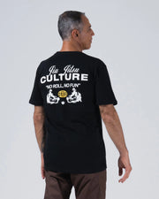 Kingz Jiu Jitsu Culture Tee - Full Back View - Jiu Jitsu Culture No Roll No Fun Globe Grapplers Back Print - Black BJJ