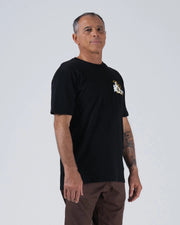 Kingz Jiu Jitsu Culture Tee - Back View Alternate Angle - No Roll No Fun Culture Back Print BJJ Grapplers - Black