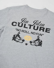 Kingz Jiu Jitsu Culture Tee - Back Graphic Macro Heather Grey - JIU JITSU CULTURE No Roll No Fun Grapplers BJJ