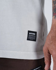 Kingz Hunting Tee - Hem Label Detail - Kingz Premium Crafted Gear Woven Label Established 2011 - Light Gray BJJ Tee