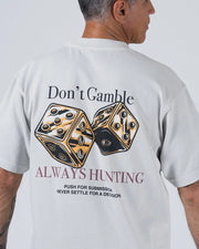 Kingz Hunting Tee - Back Graphic Extreme Macro - Don't Gamble Gold Dice Always Hunting Push for Submission BJJ