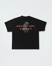 Kingz Gentle Art Club Tee - Flat Lay Back View - Gentle Art Club Scorpion Rose Back Print - Black BJJ