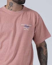 Kingz Gentle Art Club Tee - Chest Logo Closeup - Gentle Art Club Kingz San Diego Est 2011 - Muted Pink BJJ