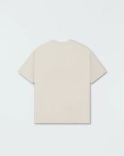 Kingz Kore V2 Tee - Flat Lay Back View - Clean Minimal Back - Beige 230 GSM Heavyweight BJJ T-Shirt