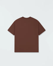 Kingz Kore V2 Tee - Flat Lay Back View - Clean Back - Brown 230 GSM Heavyweight BJJ Cotton T-Shirt