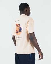 Kingz Jiu Jitsu Motion Tee - Three-Quarter Back View - Motion Graphic Visible - Peach BJJ Pigment Dye Tee