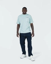 Kingz Jiu Jitsu Squad V2 Tee - Upper Body Front - JIU JITSU Pocket Detail - Sea Foam BJJ Cotton Pigment Tee