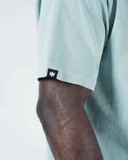 Kingz Jiu Jitsu Squad V2 Tee - Sleeve Crown Label Detail - Sea Foam Fabric Texture - BJJ Premium Tee