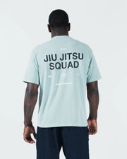 Kingz Jiu Jitsu Squad V2 Tee - Full Body Back View - JIU JITSU SQUAD Text Back Print - Sea Foam BJJ Tee