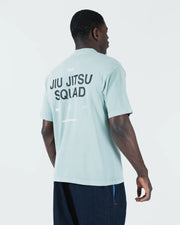 Kingz Jiu Jitsu Squad V2 Tee - Three-Quarter Back View - Squad Text Back Print - Sea Foam BJJ Cotton Tee