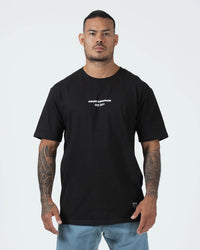 Kingz Solo Tee - Front View - Kingz Kimonos Est 2011 Minimal Chest Text Premium Cotton - Black BJJ Tee
