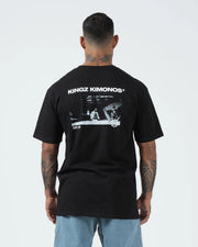 Kingz Solo Tee - Back View Cropped - Kingz Kimonos BJJ Photo Print Back Graphic Est 2011 - Black T-Shirt