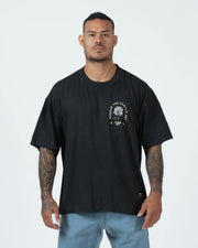 Kingz Gentle Art Tee - Front View - Pursue Gentle Art Rose Chest Graphic - Black BJJ Tee