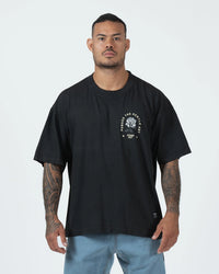 Kingz Gentle Art Tee - Front View - Pursue Gentle Art Rose Chest Graphic - Black BJJ Tee