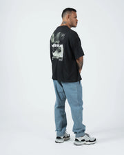 Kingz Gentle Art Tee - Back Side Lifestyle View - Pursue Gentle Art Photo Print Back - Black BJJ Tee