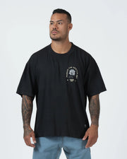 Kingz Gentle Art Tee - Front Cropped View - Pursue The Gentle Art Stand Out Chest Logo - Black BJJ