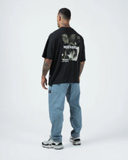 Kingz Gentle Art Tee - Back View Lifestyle Full Body - Pursue Gentle Art Photo Back Print - Black BJJ