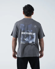 Kingz Gentle Art Tee - Back View Full - Pursue The Gentle Art Photo Print Back - Grey BJJ Tee