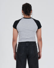 Kingz Gentle Art Club Women's Baby Tee - Side View - Rear Profile Raglan Fit - Grey Women's BJJ Tee