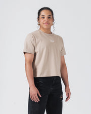 Kingz Women's Heavyweight Tee - Lifestyle Shot - Fitted Boxy Front Silhouette - French Oak Women's BJJ Tee