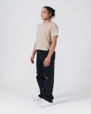 Kingz Women's Heavyweight Tee - Side View - Full Body Profile Silhouette - French Oak Women's BJJ Tee