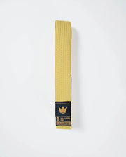 Kingz Gold Label V2 Kids Belt - Yellow Solid Color - Youth BJJ Rank Belt Brazilian Jiu-Jitsu