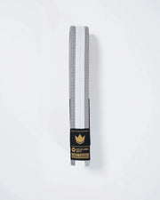 Kingz Gold Label V2 Kids Belt - Grey with White Stripe - Youth BJJ Rank Belt Brazilian Jiu-Jitsu