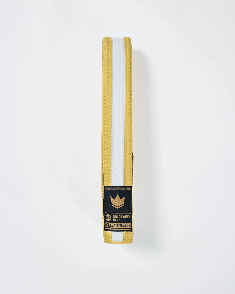 Gold Label V2 Kids Belt - White Stripe - Yellow/White